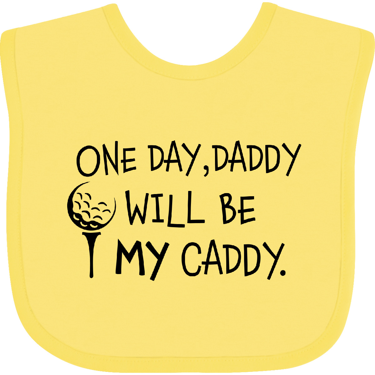 Inktastic One Day, Daddy Will Be MY Caddy- Kids Golfing Baby Bib Sports Golf Dad - Picture 2 of 13