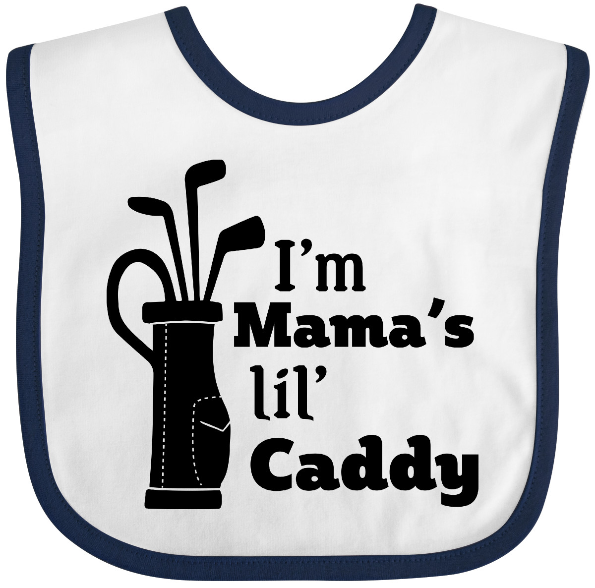 Inktastic I'm Mama's Lil' Caddy- Golf For Kids Baby Bib Sports Mama Mom Mommy - Picture 8 of 10