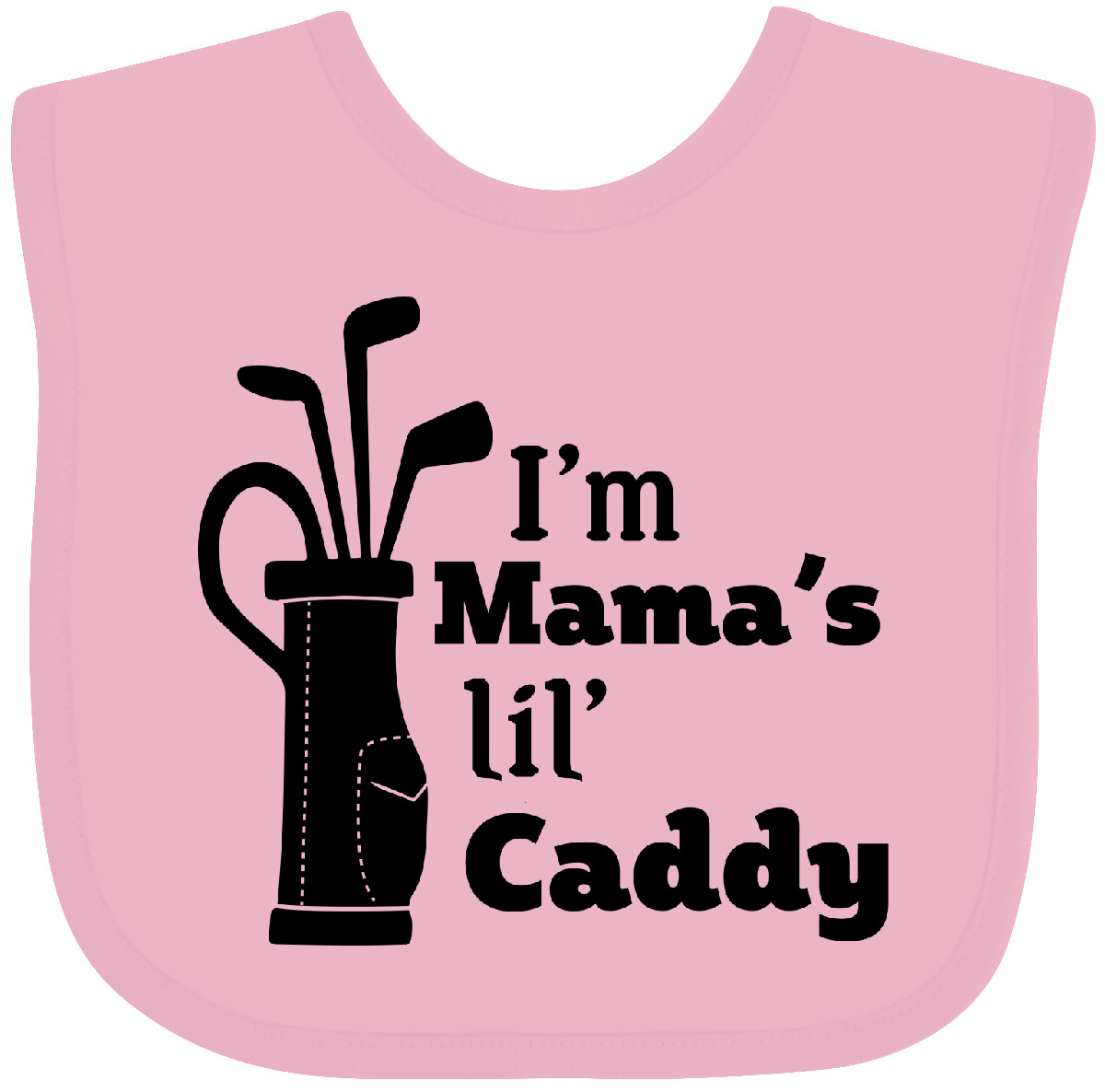 Inktastic I'm Mama's Lil' Caddy- Golf For Kids Baby Bib Sports Mama Mom Mommy - Picture 4 of 10