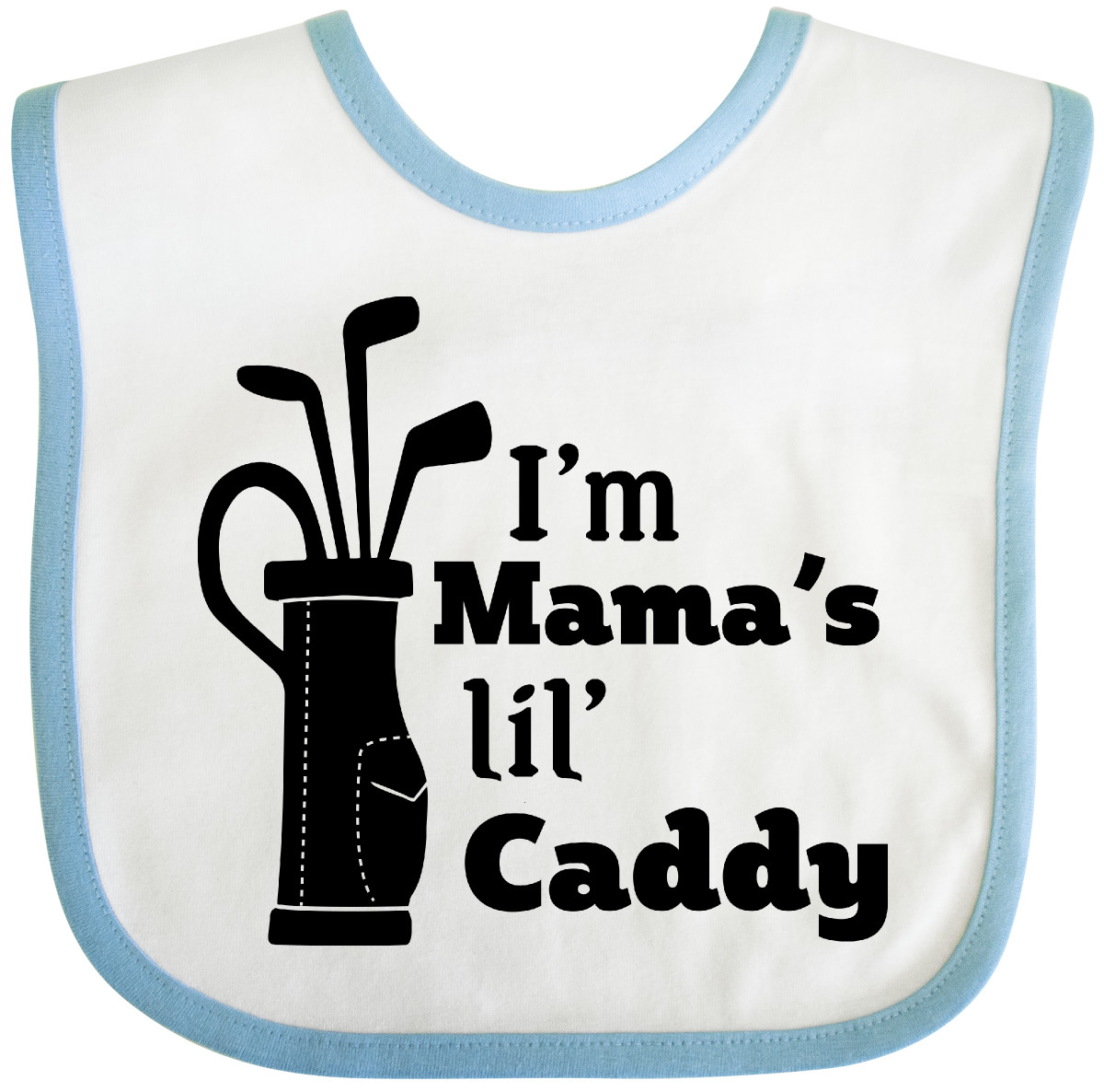 Inktastic I'm Mama's Lil' Caddy- Golf For Kids Baby Bib Sports Mama Mom Mommy - Picture 7 of 10