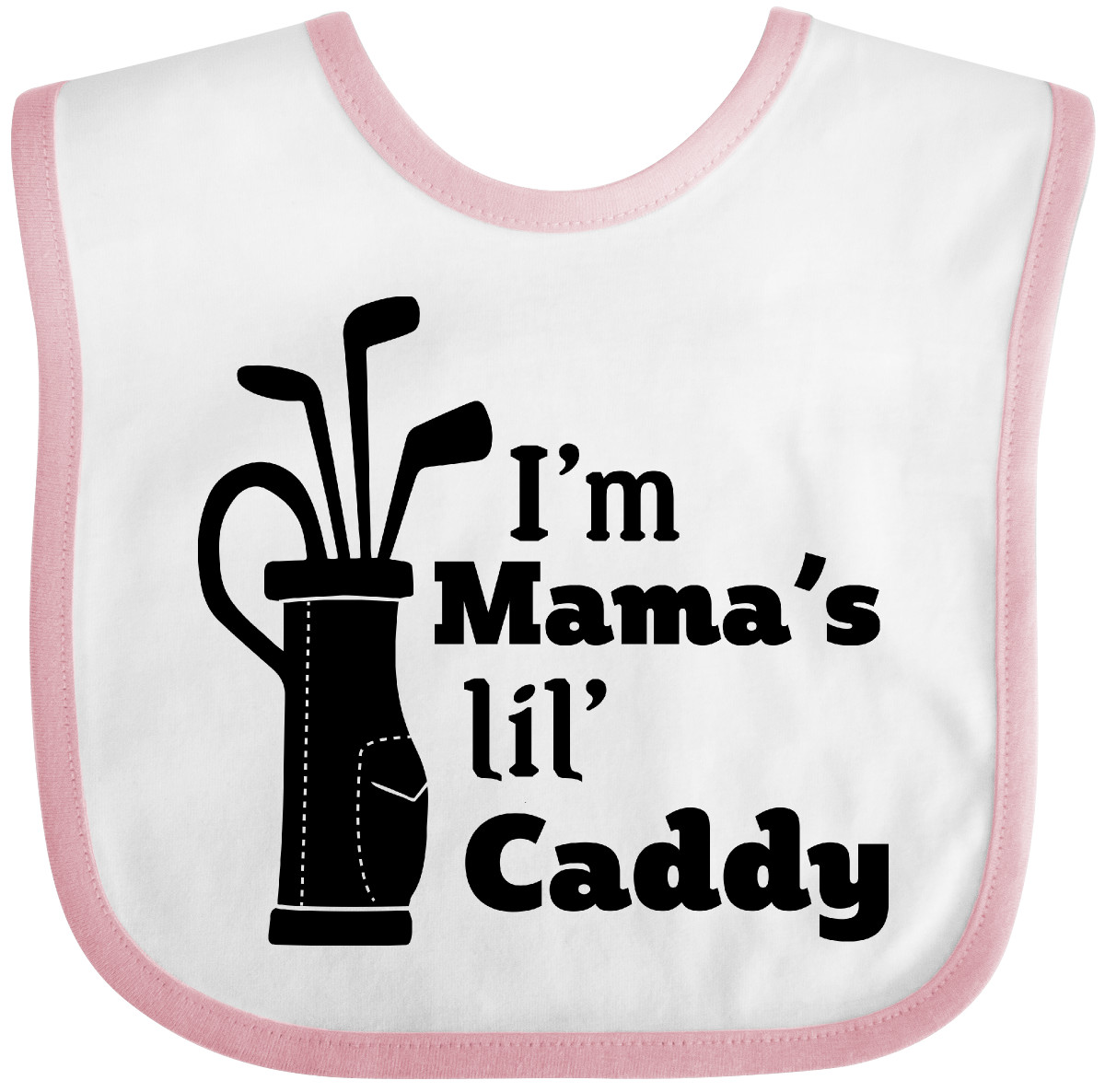 Inktastic I'm Mama's Lil' Caddy- Golf For Kids Baby Bib Sports Mama Mom Mommy - Picture 9 of 10