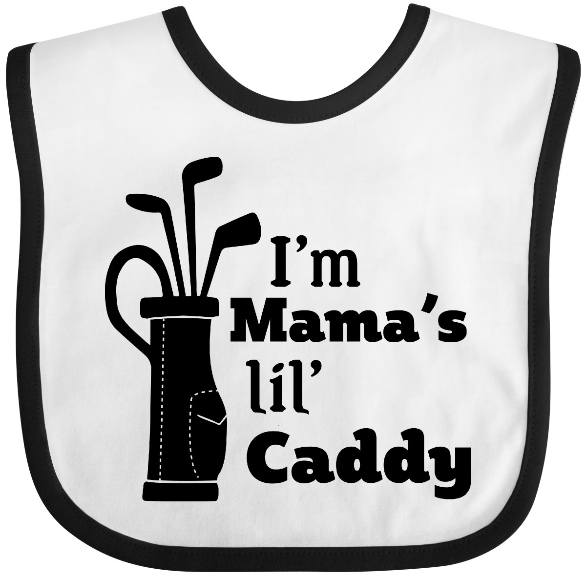 Inktastic I'm Mama's Lil' Caddy- Golf For Kids Baby Bib Sports Mama Mom Mommy - Picture 6 of 10