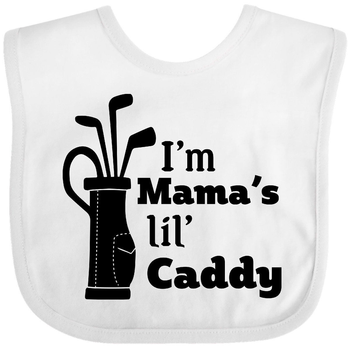 Inktastic I'm Mama's Lil' Caddy- Golf For Kids Baby Bib Sports Mama Mom Mommy - Picture 5 of 10