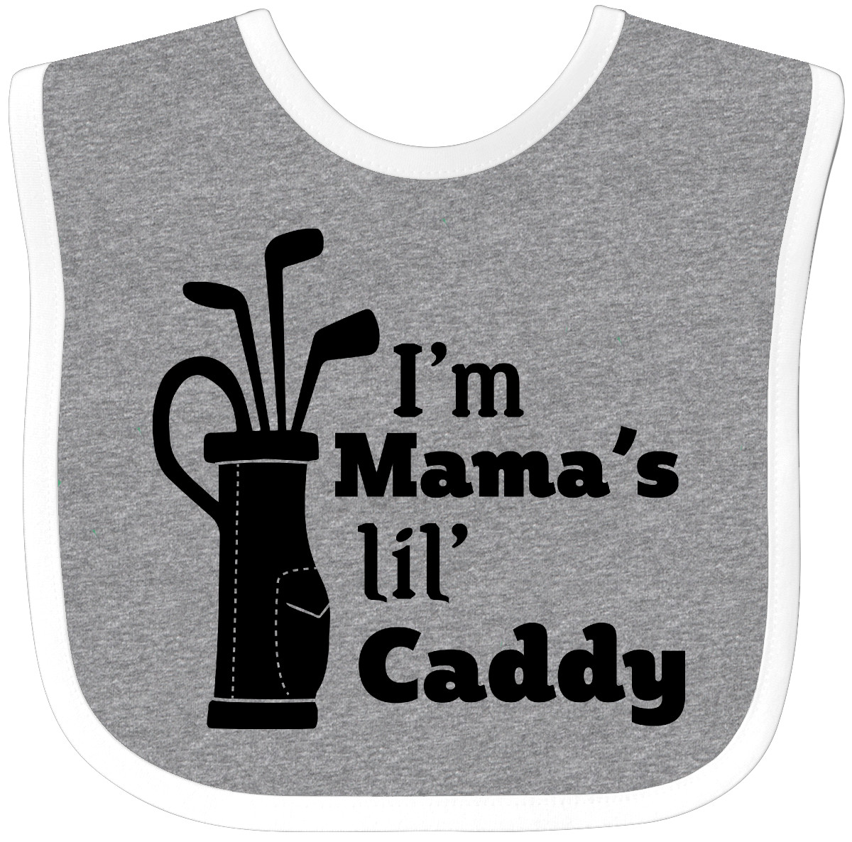 Inktastic I'm Mama's Lil' Caddy- Golf For Kids Baby Bib Sports Mama Mom Mommy - Picture 3 of 10