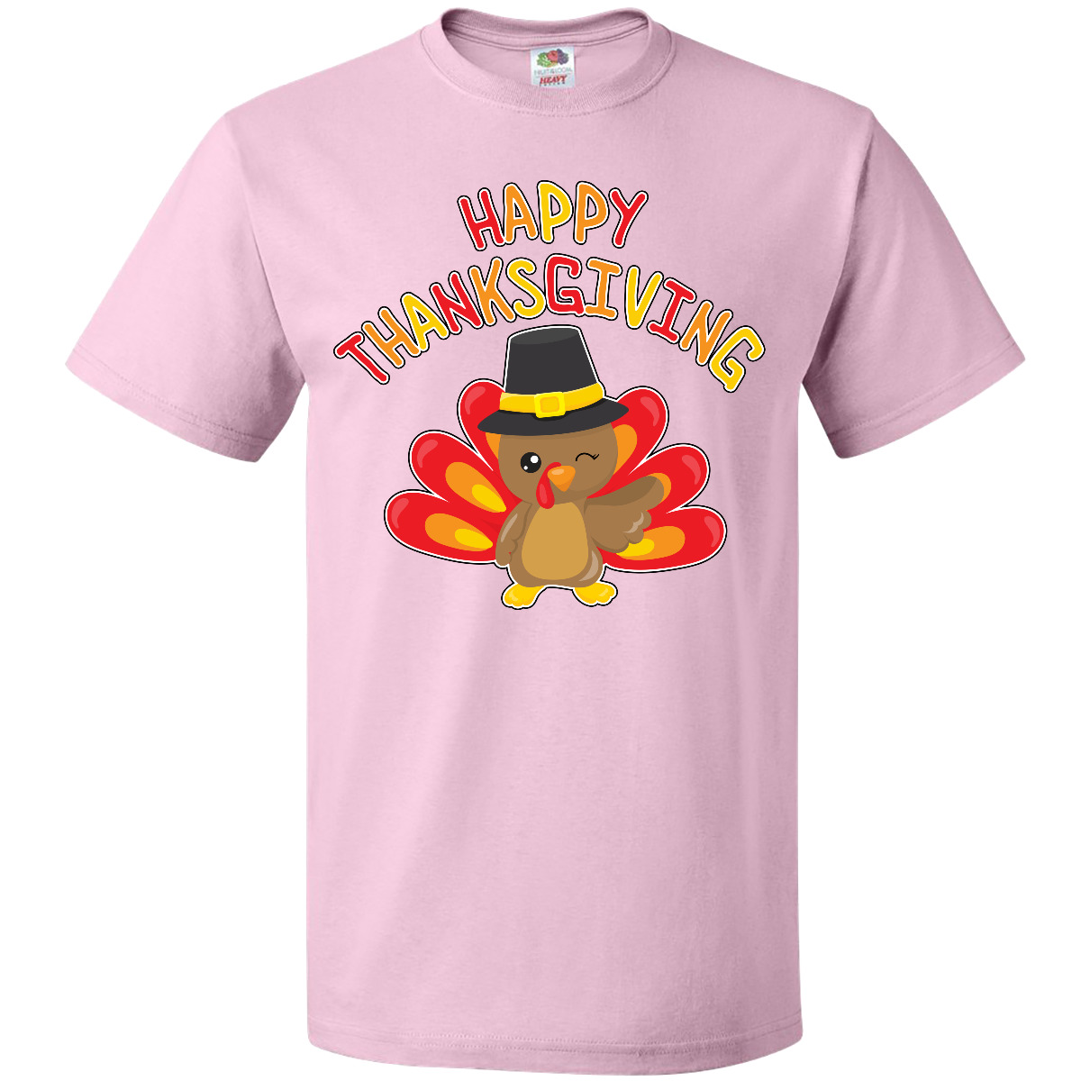 Inktastic Happy Thanksgiving- Cute Turkey In Pilgrim Hat T-Shirt Animal Children - Picture 8 of 12