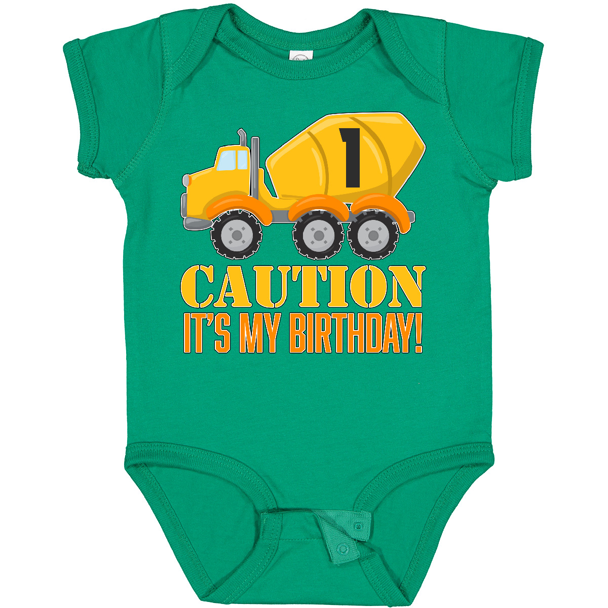 Inktastic 1st Birthday Construction Truck Cement Mixer Baby Bodysuit Birthdays 1 - Picture 9 of 17