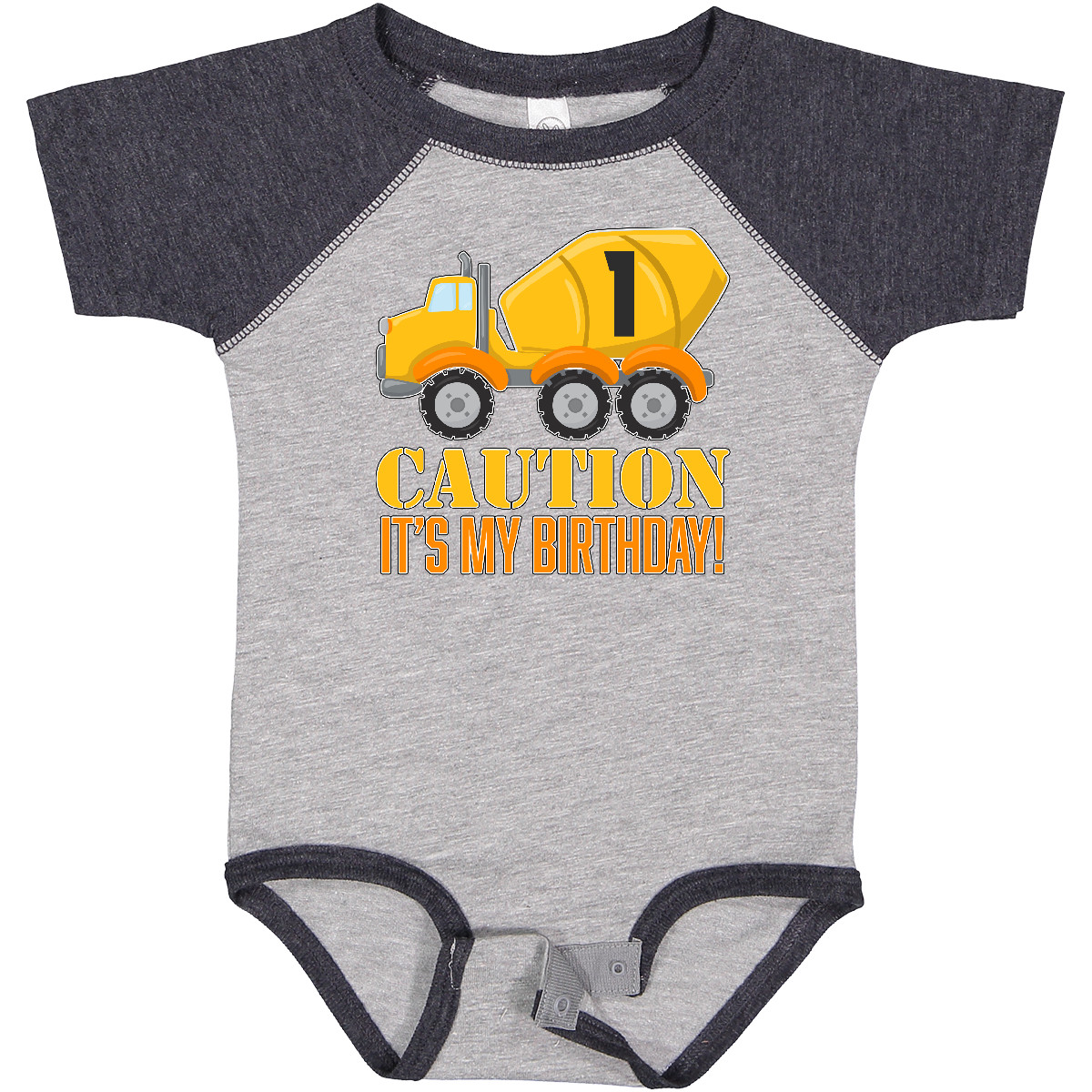 Inktastic 1st Birthday Construction Truck Cement Mixer Baby Bodysuit Birthdays 1 - Picture 7 of 17