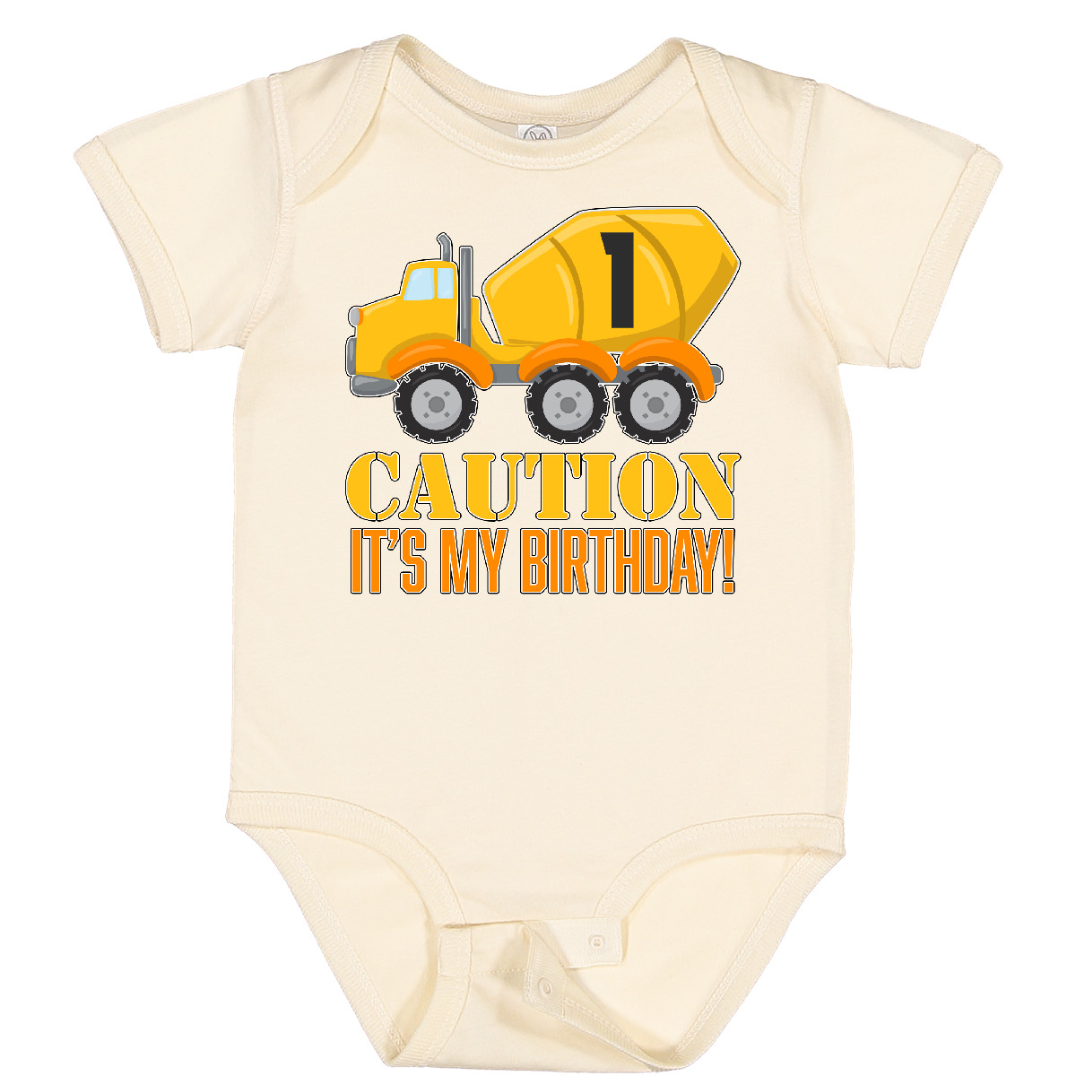 Inktastic 1st Birthday Construction Truck Cement Mixer Baby Bodysuit Birthdays 1 - Picture 10 of 17