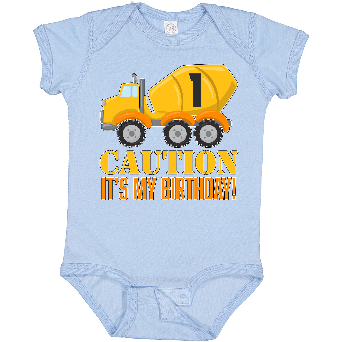 Inktastic 1st Birthday Construction Truck Cement Mixer Baby Bodysuit Birthdays 1 - Picture 3 of 17