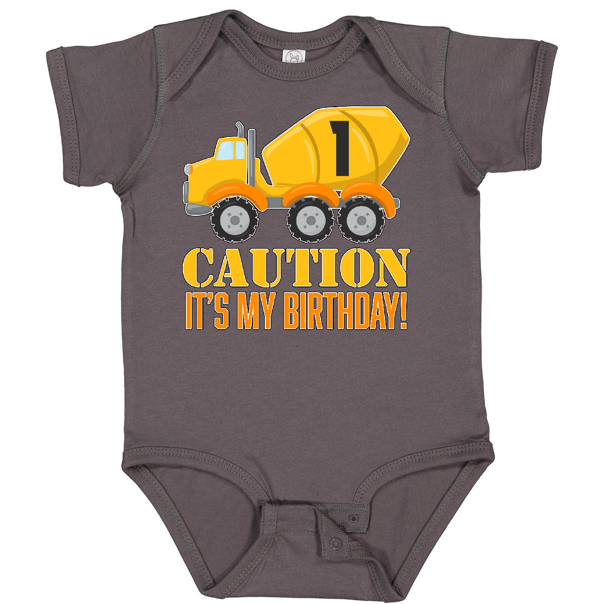 Inktastic 1st Birthday Construction Truck Cement Mixer Baby Bodysuit Birthdays 1 - Picture 4 of 17