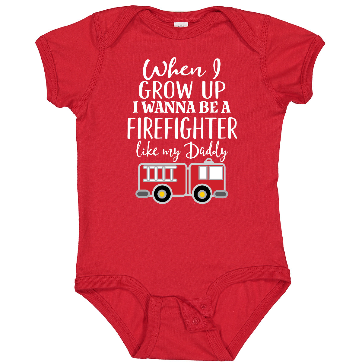 Inktastic Future Firefighter Like Daddy Baby Bodysuit Fireman Fire Fighter Truck - Picture 13 of 16