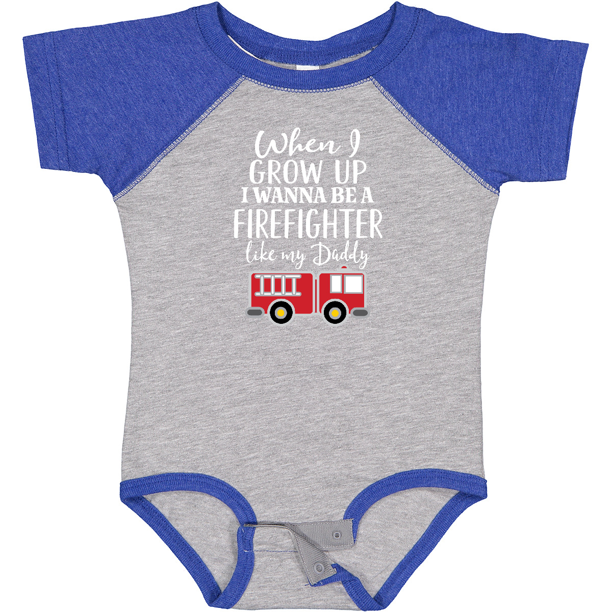 Inktastic Future Firefighter Like Daddy Baby Bodysuit Fireman Fire Fighter Truck - Picture 11 of 16