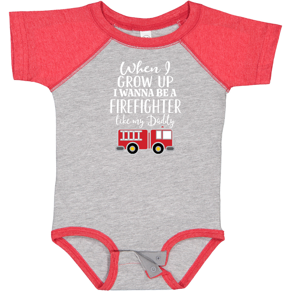 Inktastic Future Firefighter Like Daddy Baby Bodysuit Fireman Fire Fighter Truck - Picture 10 of 16