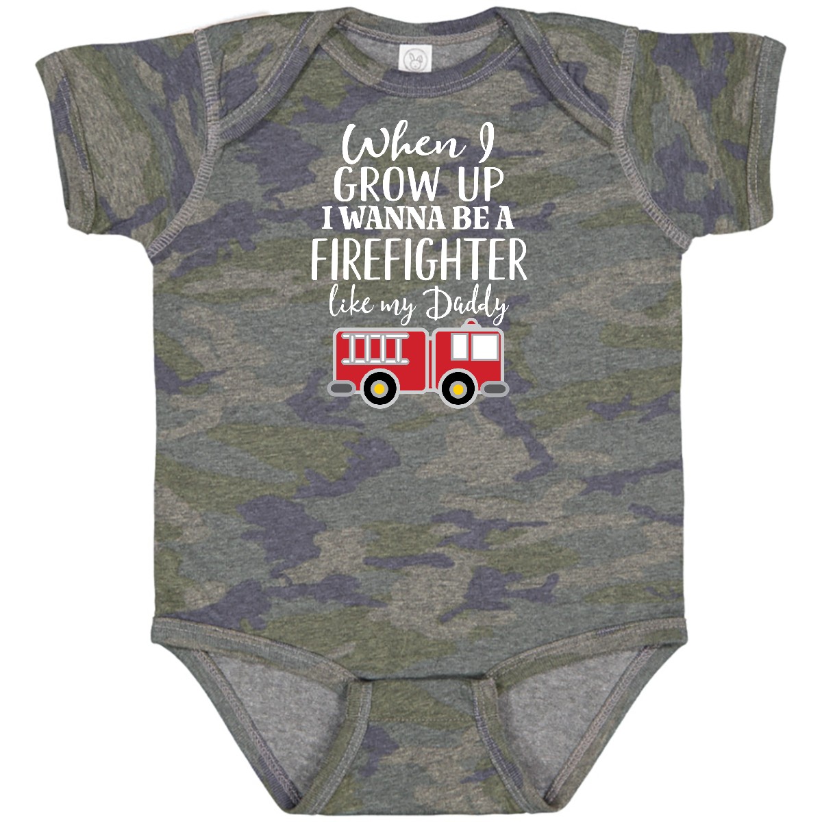 Inktastic Future Firefighter Like Daddy Baby Bodysuit Fireman Fire Fighter Truck - Picture 15 of 16