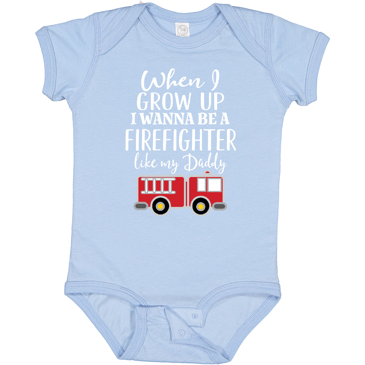 Inktastic Future Firefighter Like Daddy Baby Bodysuit Fireman Fire Fighter Truck - Picture 3 of 16