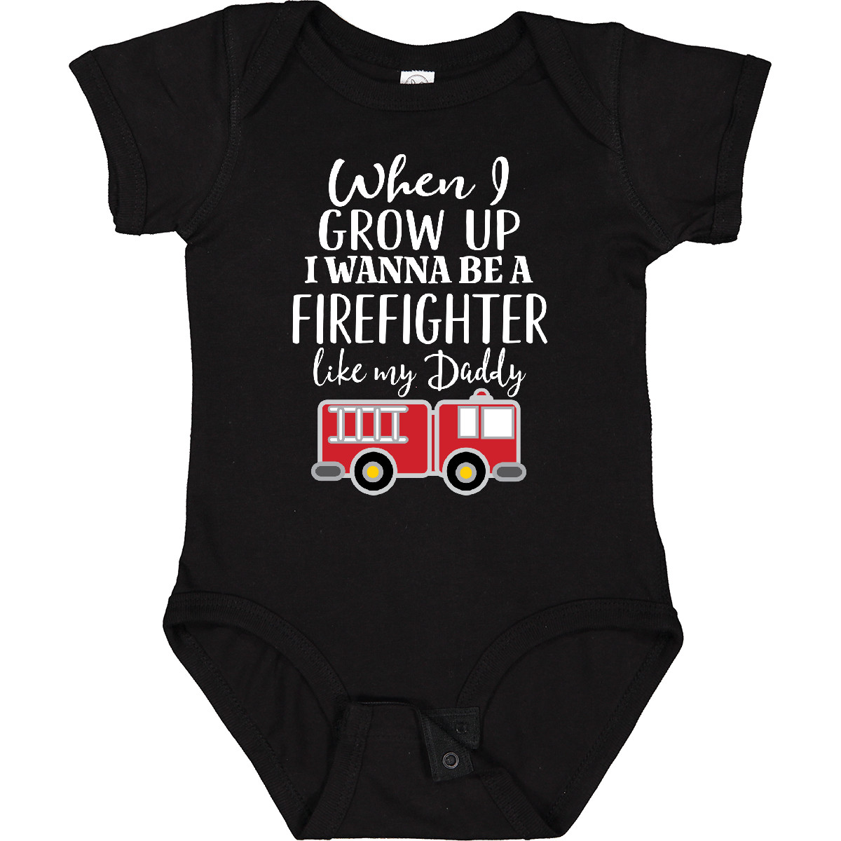 Inktastic Future Firefighter Like Daddy Baby Bodysuit Fireman Fire Fighter Truck - Picture 2 of 16