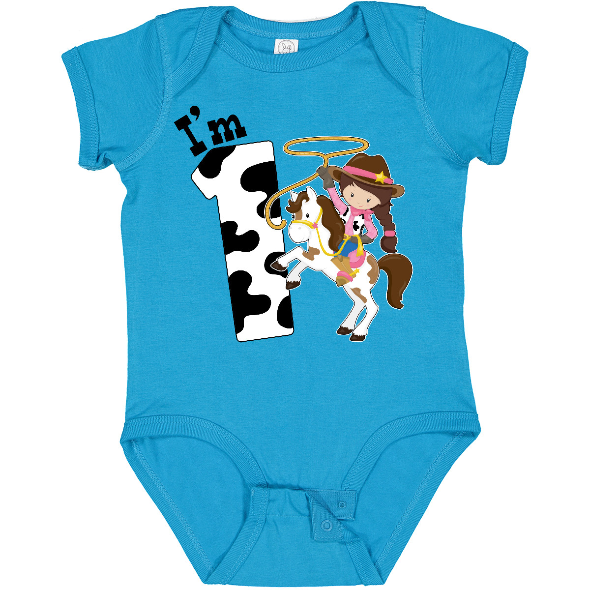 Inktastic I'm One-cowgirl Riding Horse Birthday Baby Bodysuit Birthdays First 1 - Picture 8 of 9