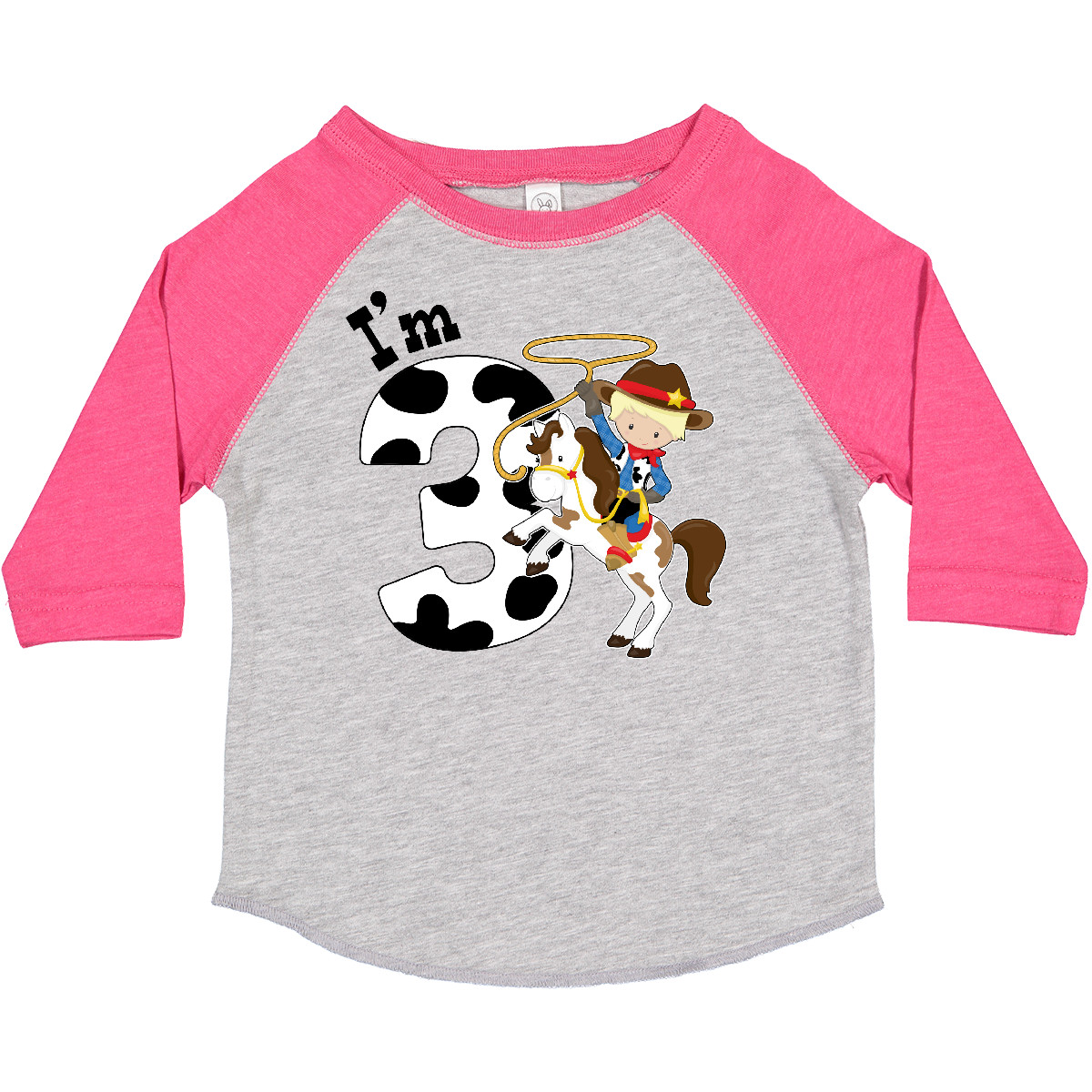 Inktastic I'm Three-cowboy Riding Horse Birthday Toddler T-Shirt Birthdays Third - Bild 4 von 9