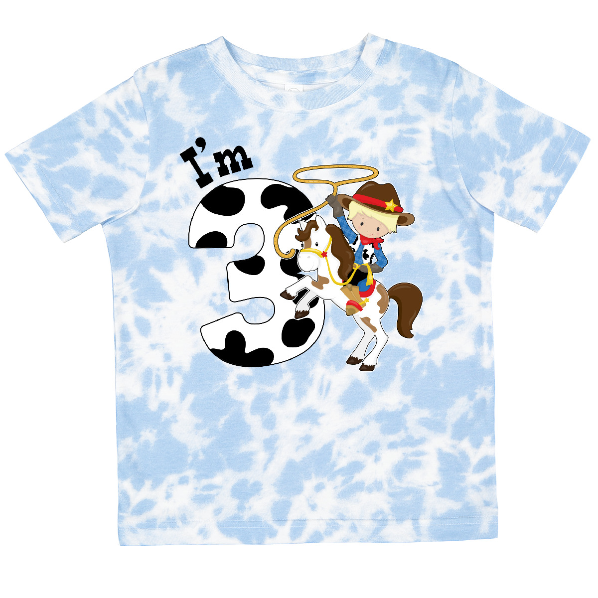 Inktastic I'm Three-cowboy Riding Horse Birthday Toddler T-Shirt Birthdays Third - Bild 9 von 9