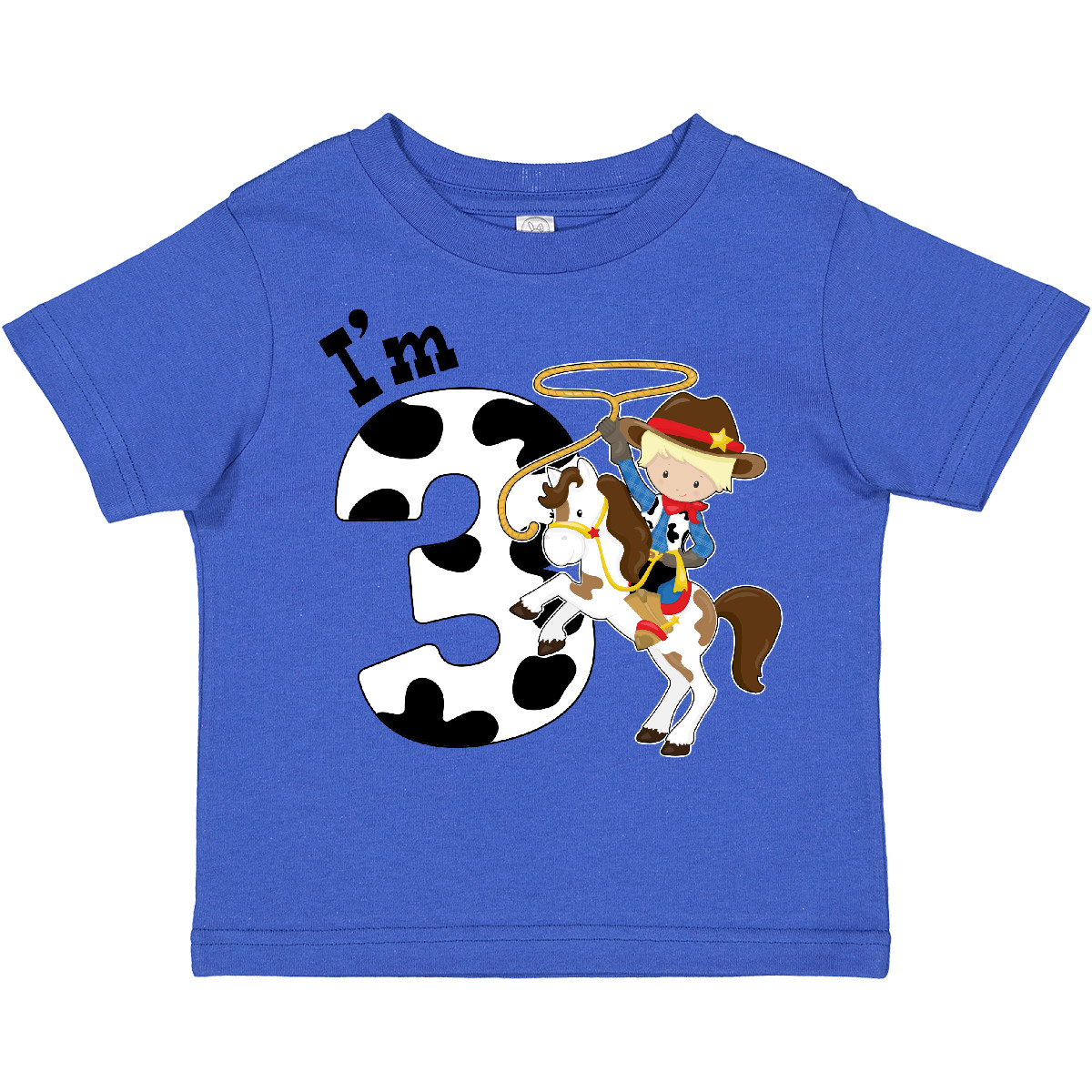 Inktastic I'm Three-cowboy Riding Horse Birthday Toddler T-Shirt Birthdays Third - Bild 8 von 9