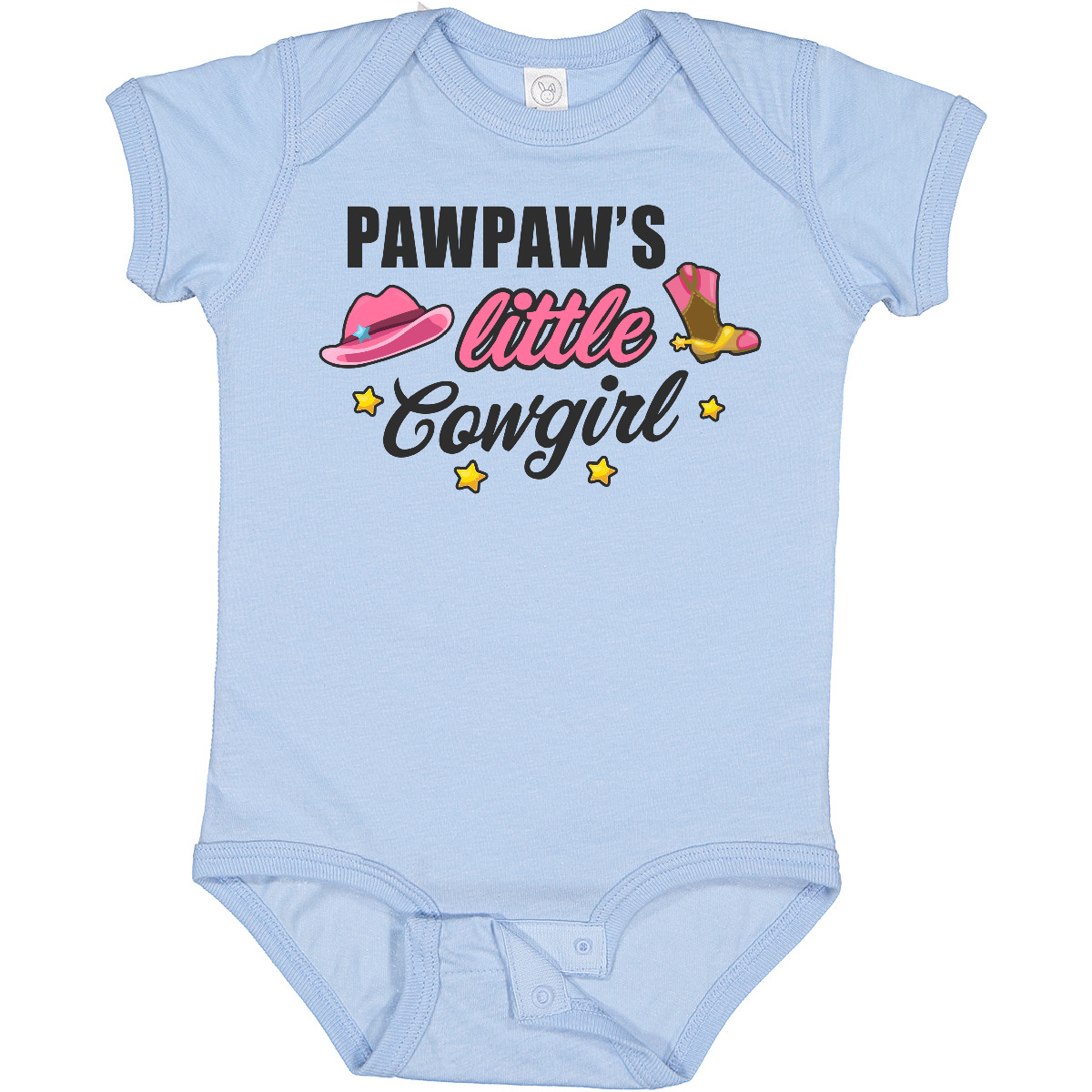 Inktastic Pawpaw’s Little Cowgirl With Cowgirl Hat And Boots Baby Bodysuit Girl