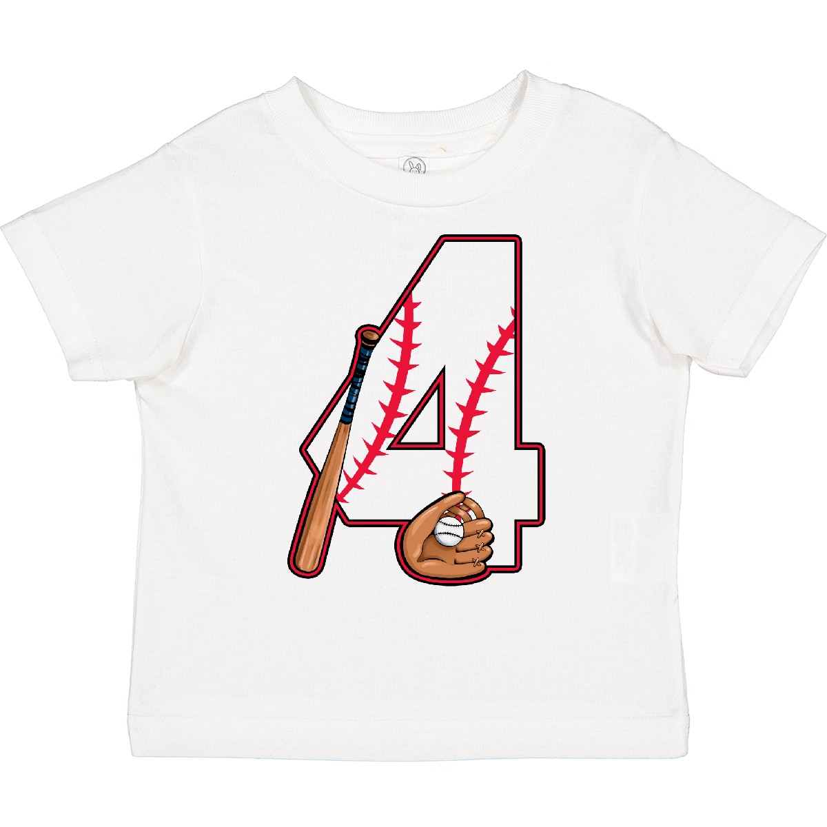 Inktastic Baseball Fourth Birthday- Four Years Old Toddler T-Shirt Birthdays 4th - Picture 7 of 7