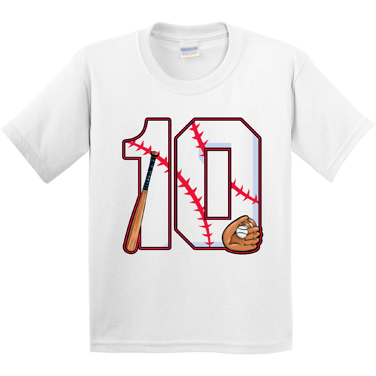 Inktastic Baseball Tenth Birthday- Ten Years Old Youth T-Shirt Birthdays 10th - Picture 4 of 4