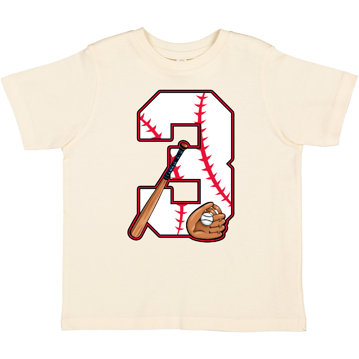 Inktastic Baseball Third Birthday- Three Years Old Toddler T-Shirt Birthdays 3rd - Picture 9 of 12