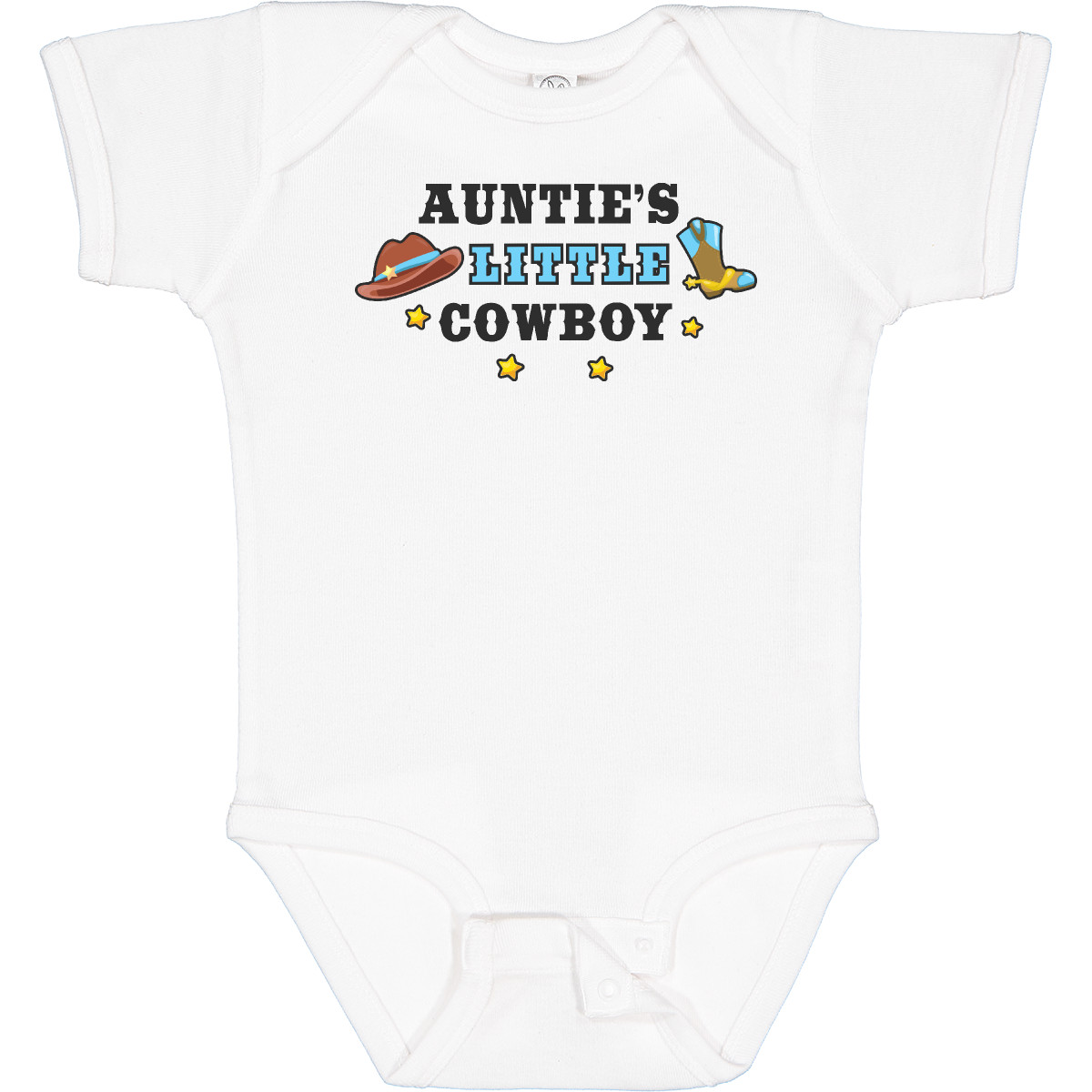 Inktastic Aunties Little Cowboy With Cowboy Hat And Boots Baby Bodysuit Children - Bild 6 von 7