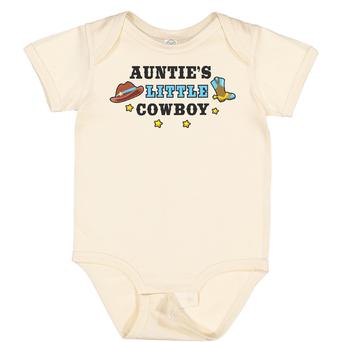 Inktastic Aunties Little Cowboy With Cowboy Hat And Boots Baby Bodysuit Children - Bild 4 von 7