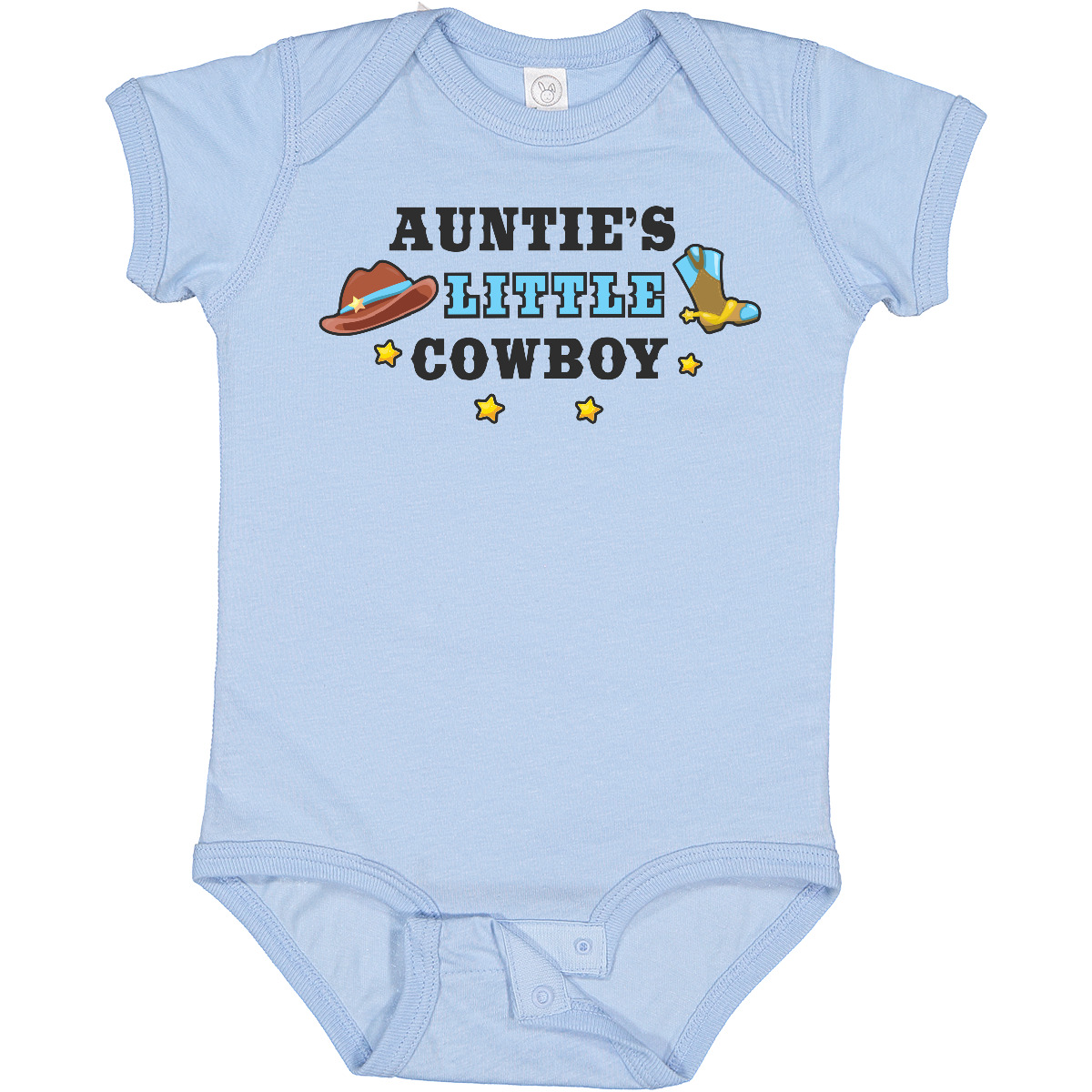 Inktastic Aunties Little Cowboy With Cowboy Hat And Boots Baby Bodysuit Children - Bild 2 von 7