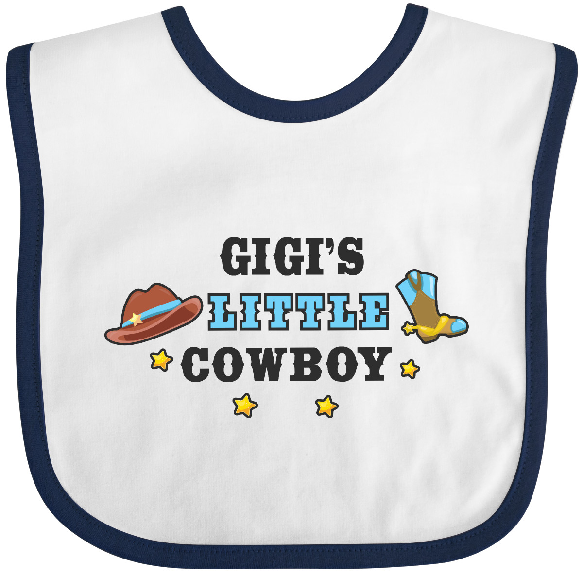 Inktastic Gigis Little Cowboy With Cowboy Hat And Boots Baby Bib Children Infant - Picture 6 of 8