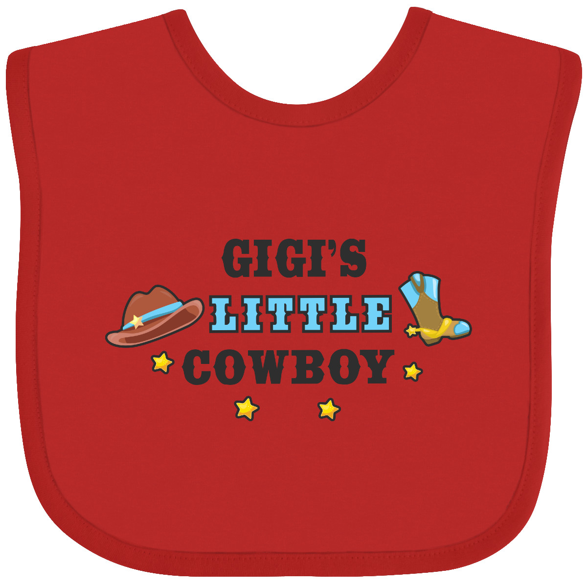 Inktastic Gigis Little Cowboy With Cowboy Hat And Boots Baby Bib Children Infant - Picture 3 of 8