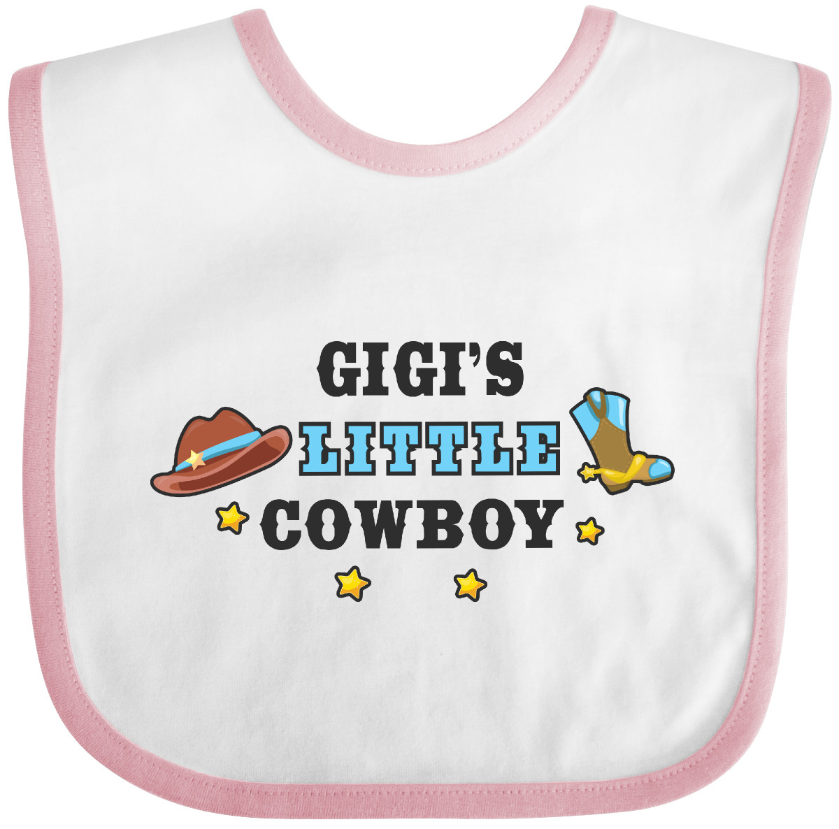 Inktastic Gigis Little Cowboy With Cowboy Hat And Boots Baby Bib Children Infant - Picture 7 of 8