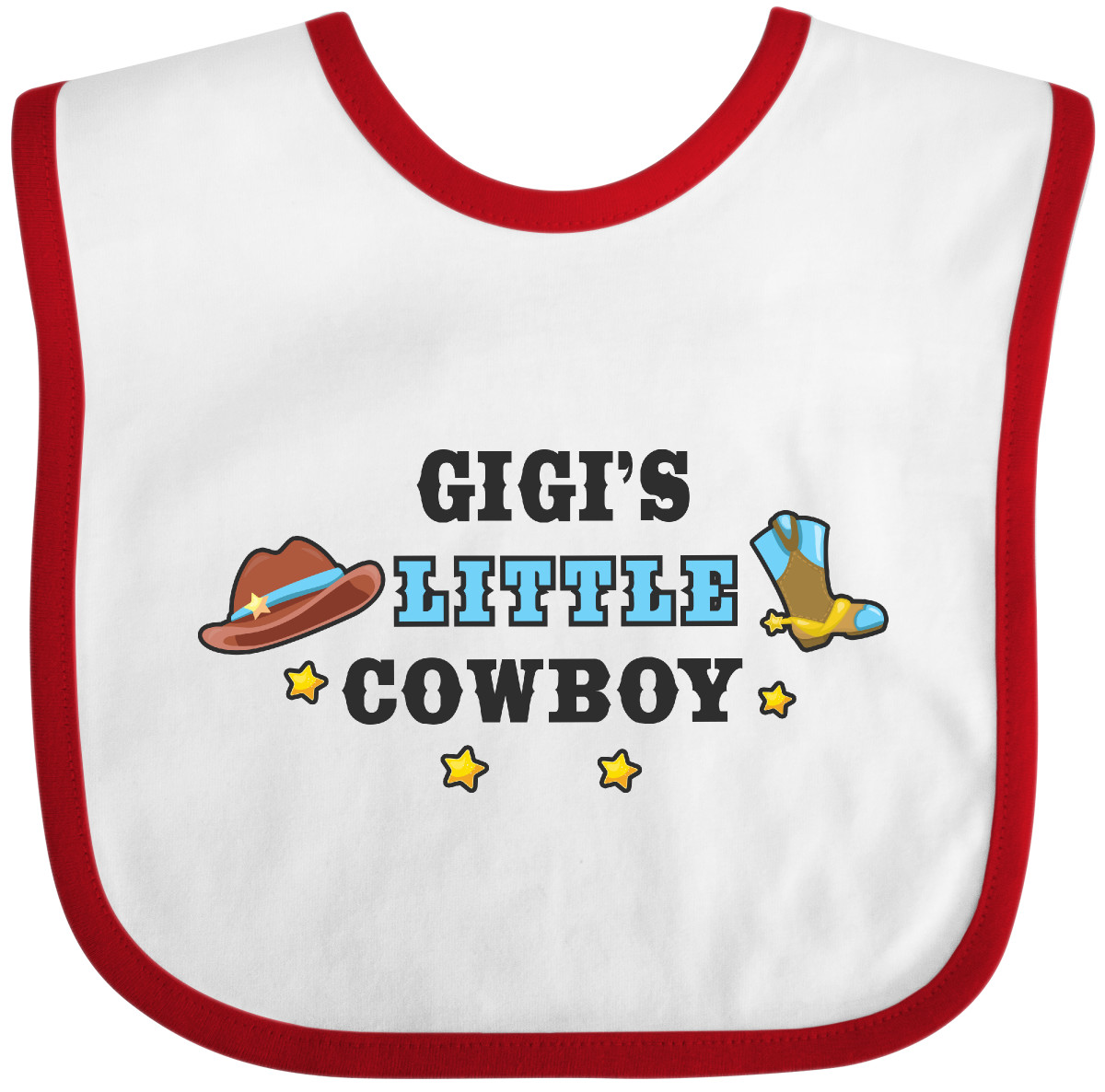 Inktastic Gigis Little Cowboy With Cowboy Hat And Boots Baby Bib Children Infant - Picture 8 of 8