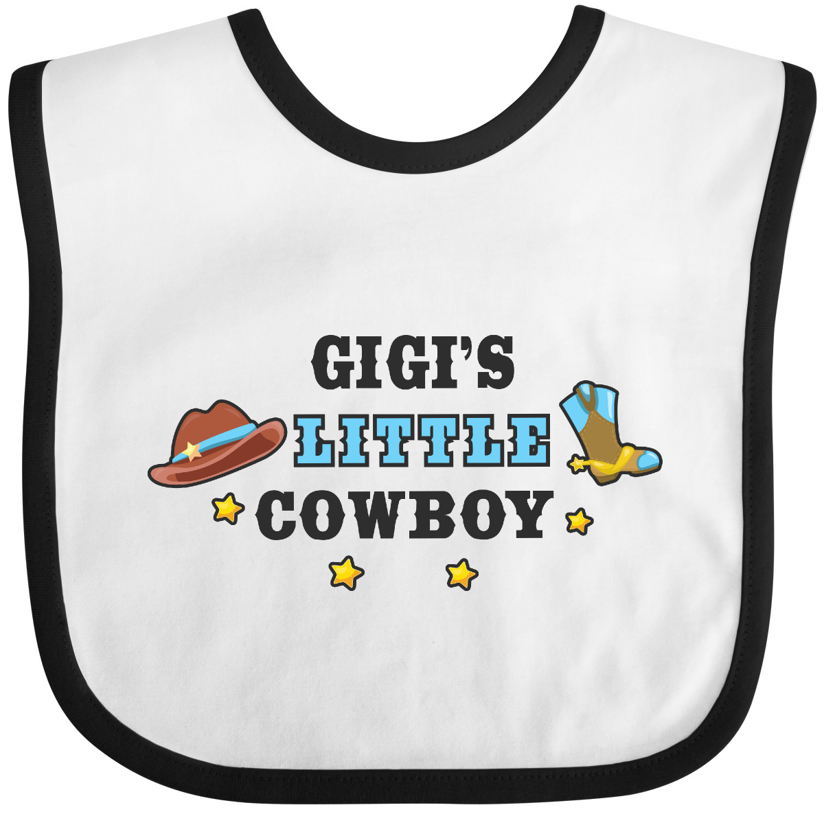 Inktastic Gigis Little Cowboy With Cowboy Hat And Boots Baby Bib Children Infant - Picture 5 of 8