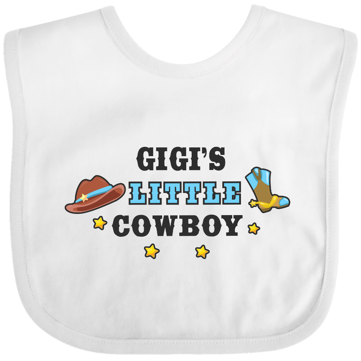 Inktastic Gigis Little Cowboy With Cowboy Hat And Boots Baby Bib Children Infant - Picture 4 of 8