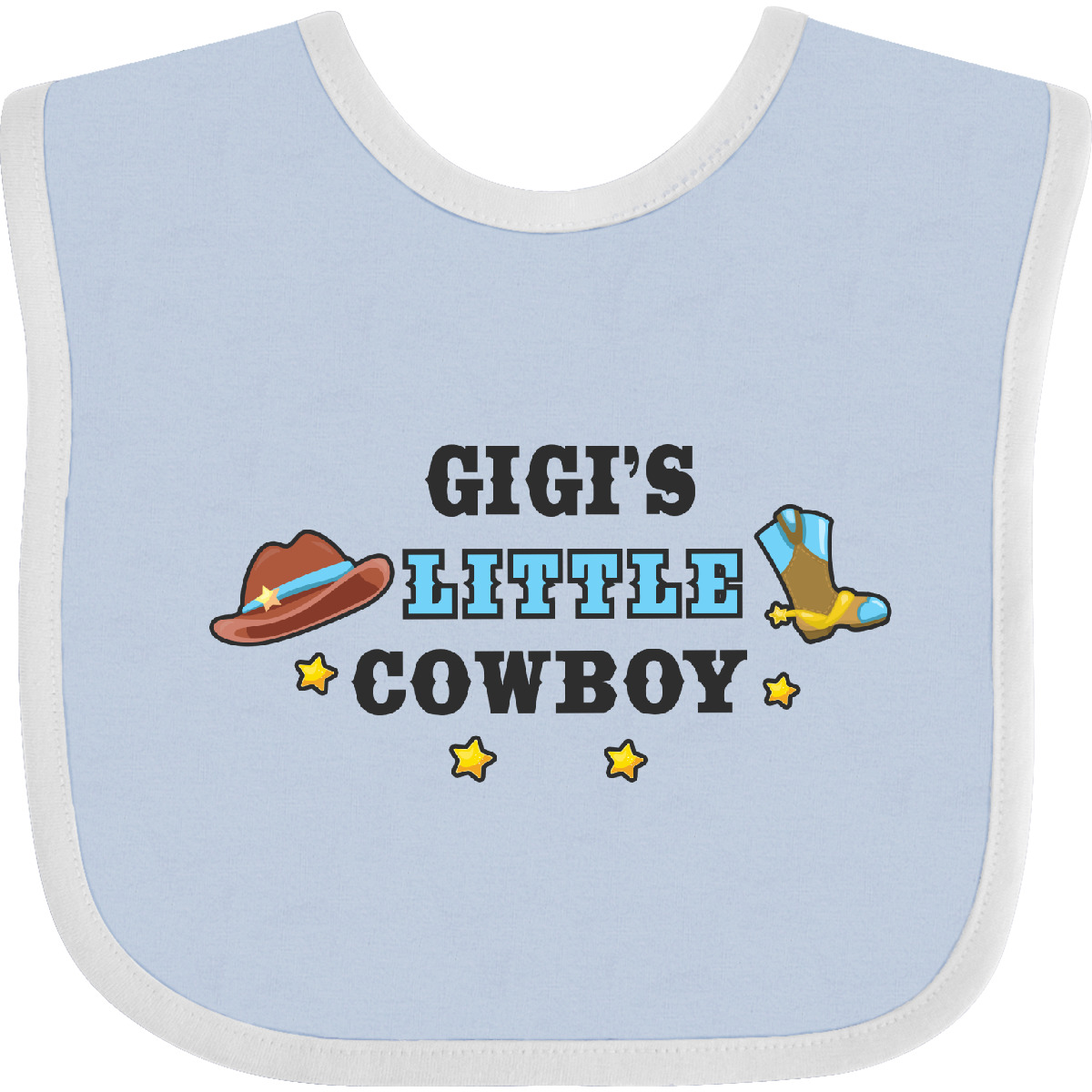 Inktastic Gigis Little Cowboy With Cowboy Hat And Boots Baby Bib Children Infant - Picture 2 of 8
