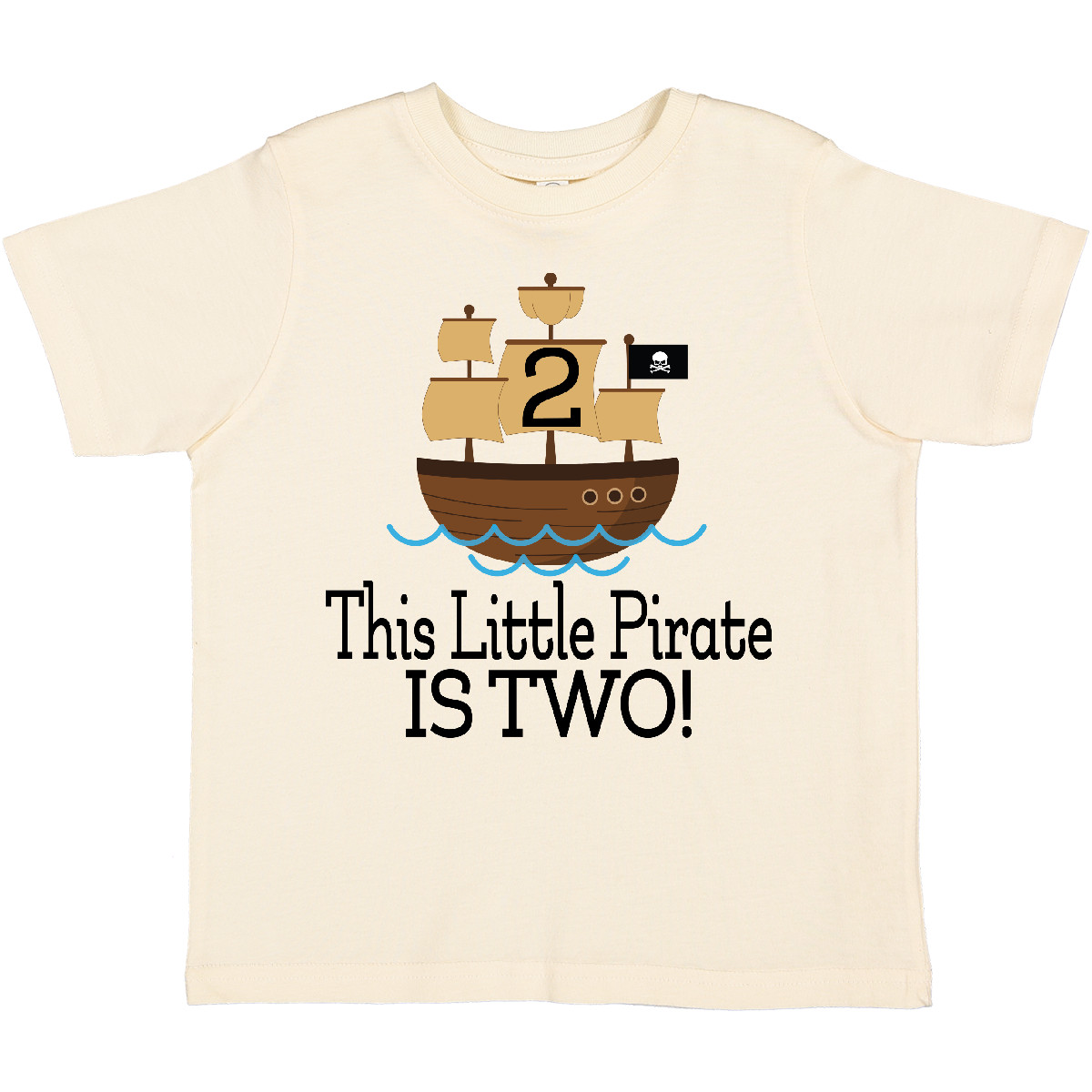 Inktastic Pirate Ship 2nd Birthday Party Toddler T-Shirt Boys Two Im Clothing