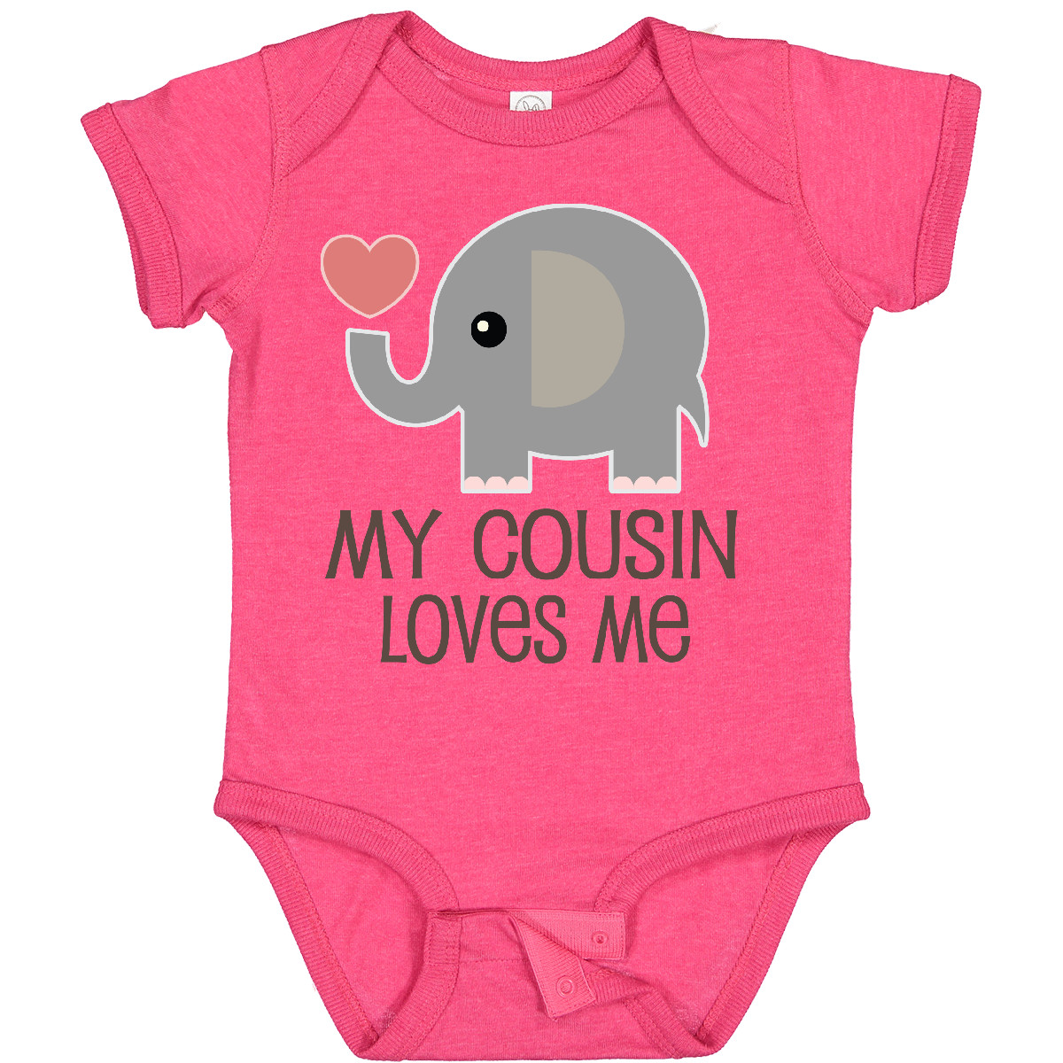 Inktastic My Cousin Loves Me Baby Bodysuit Animals Childs Boys Girls Heart Love - Picture 18 of 19