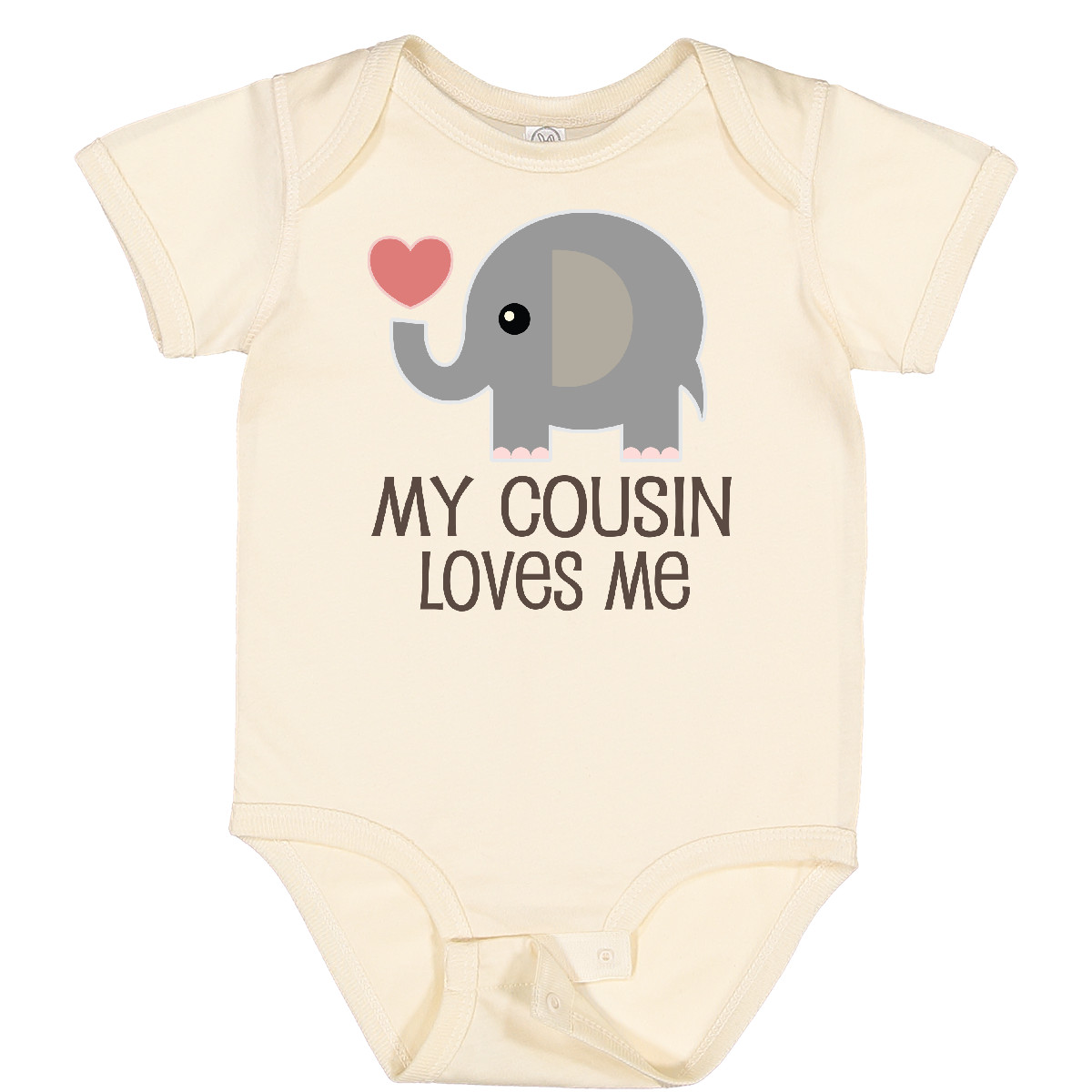 Inktastic My Cousin Loves Me Baby Bodysuit Animals Childs Boys Girls Heart Love - Picture 11 of 19