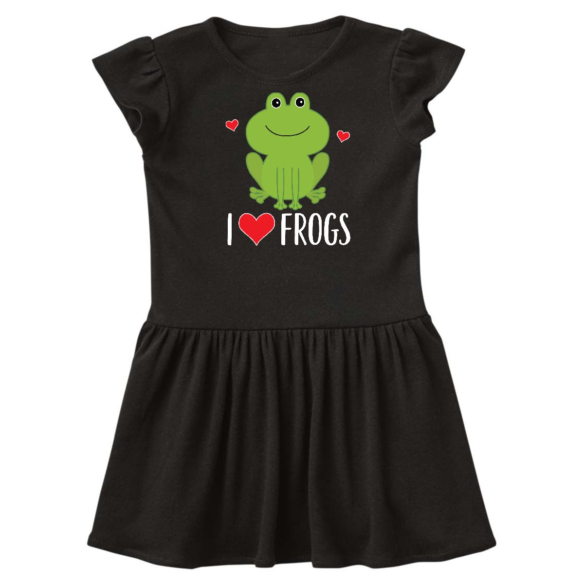 inktastic Girl with Brown Hair Frog Toddler T-Shirt Yellow Raincoat