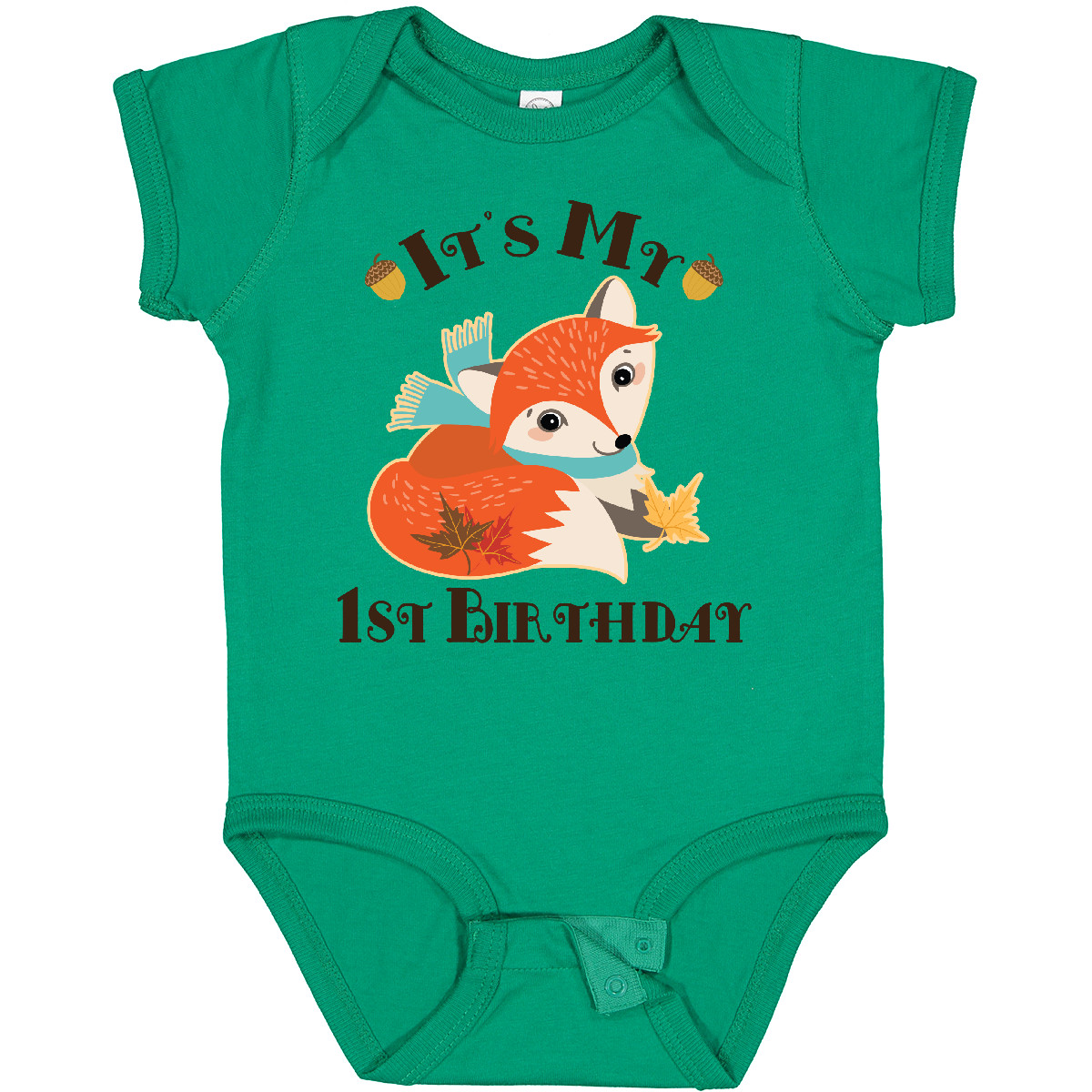 Inktastic 1st Birthday Woodland Fox Baby Bodysuit Babys First Cute Boys Girls - Picture 7 of 13