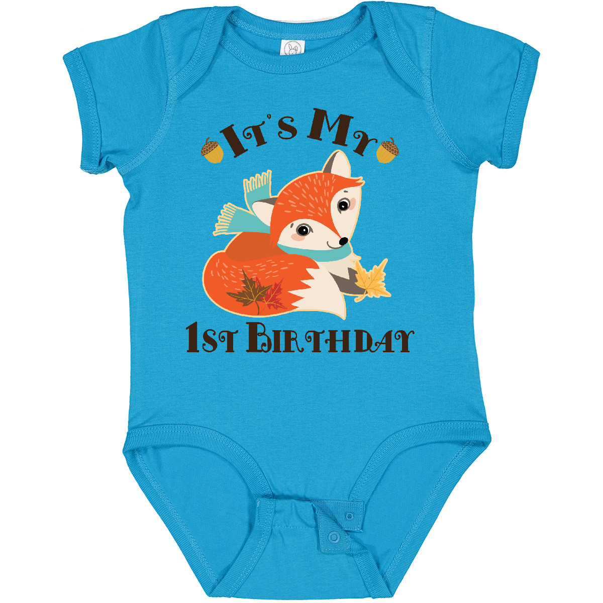 Inktastic 1st Birthday Woodland Fox Baby Bodysuit Babys First Cute Boys Girls - Picture 12 of 13