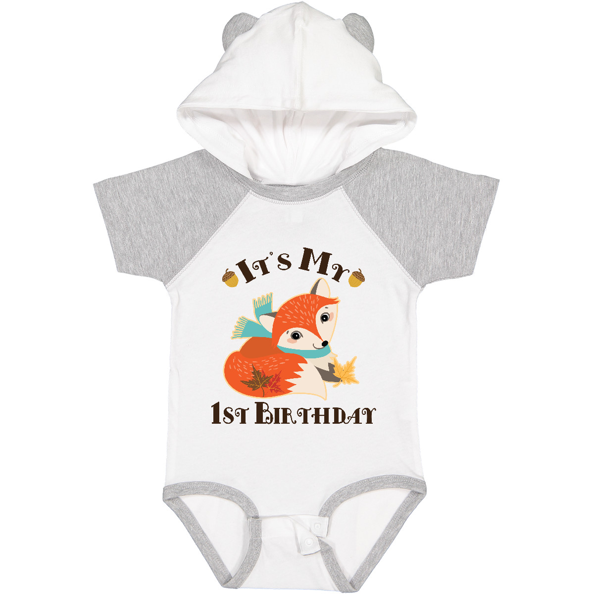 Inktastic 1st Birthday Woodland Fox Baby Bodysuit Babys First Cute Boys Girls - Picture 13 of 13