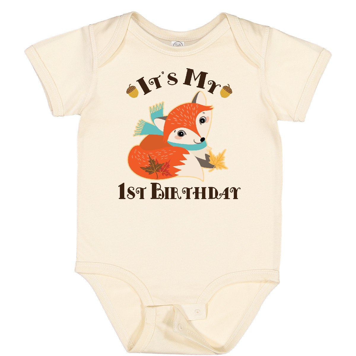 Inktastic 1st Birthday Woodland Fox Baby Bodysuit Babys First Cute Boys Girls - Picture 9 of 13