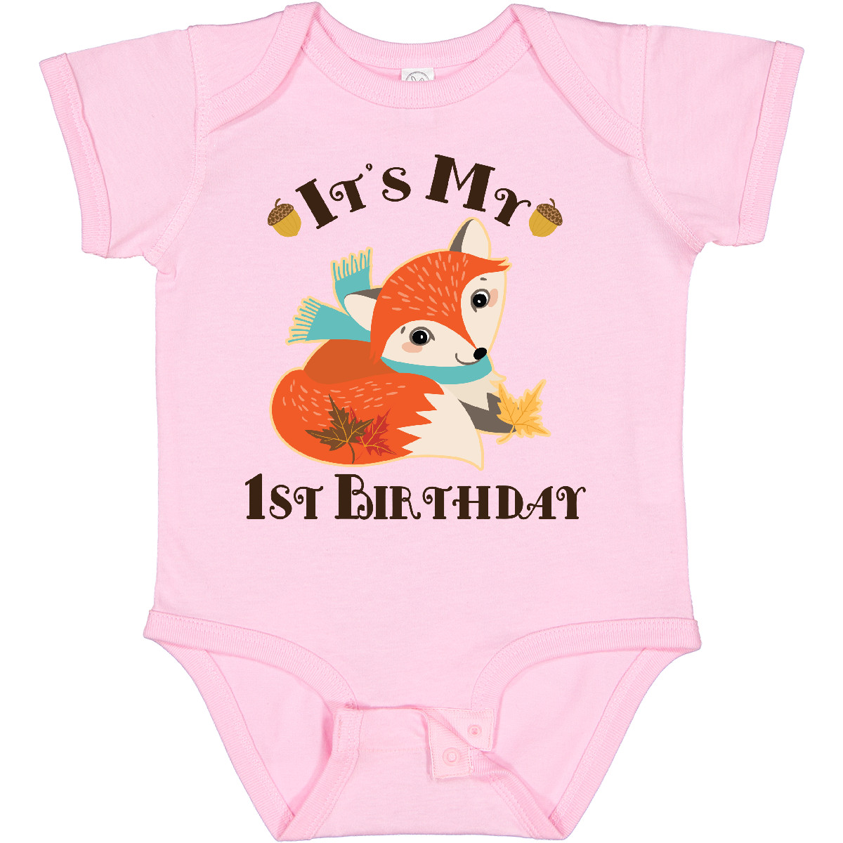 Inktastic 1st Birthday Woodland Fox Baby Bodysuit Babys First Cute Boys Girls - Picture 10 of 13