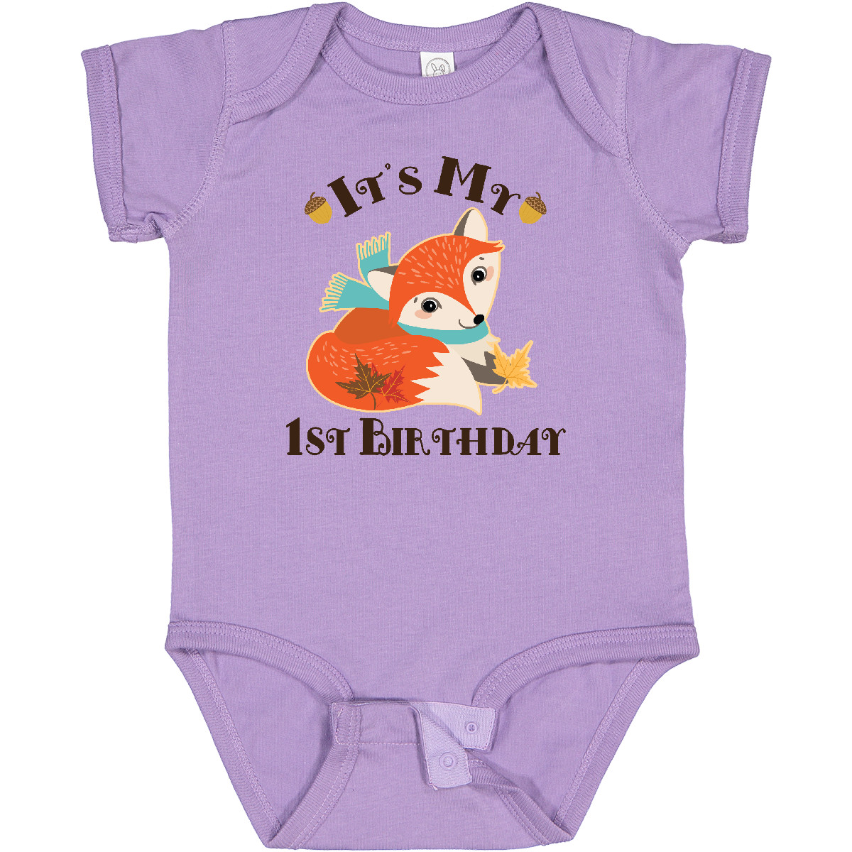 Inktastic 1st Birthday Woodland Fox Baby Bodysuit Babys First Cute Boys Girls - Picture 8 of 13