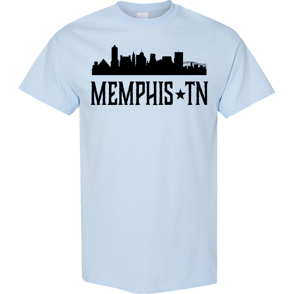 Inktastic Memphis Tennessee City Skyline T-Shirt Silhouette Souvenir Vacation