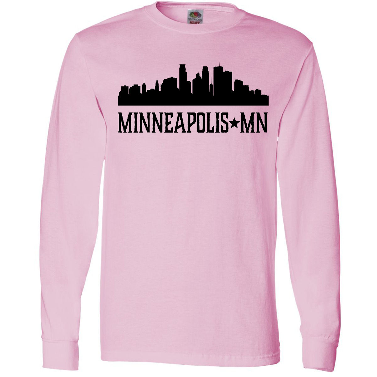 Inktastic Minneapolis Minnesota City Skyline Long Sleeve T-Shirt Silhouette Mens - Picture 3 of 4